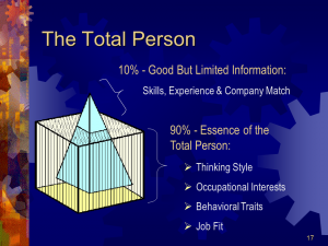 Profiles assessment total person assessment