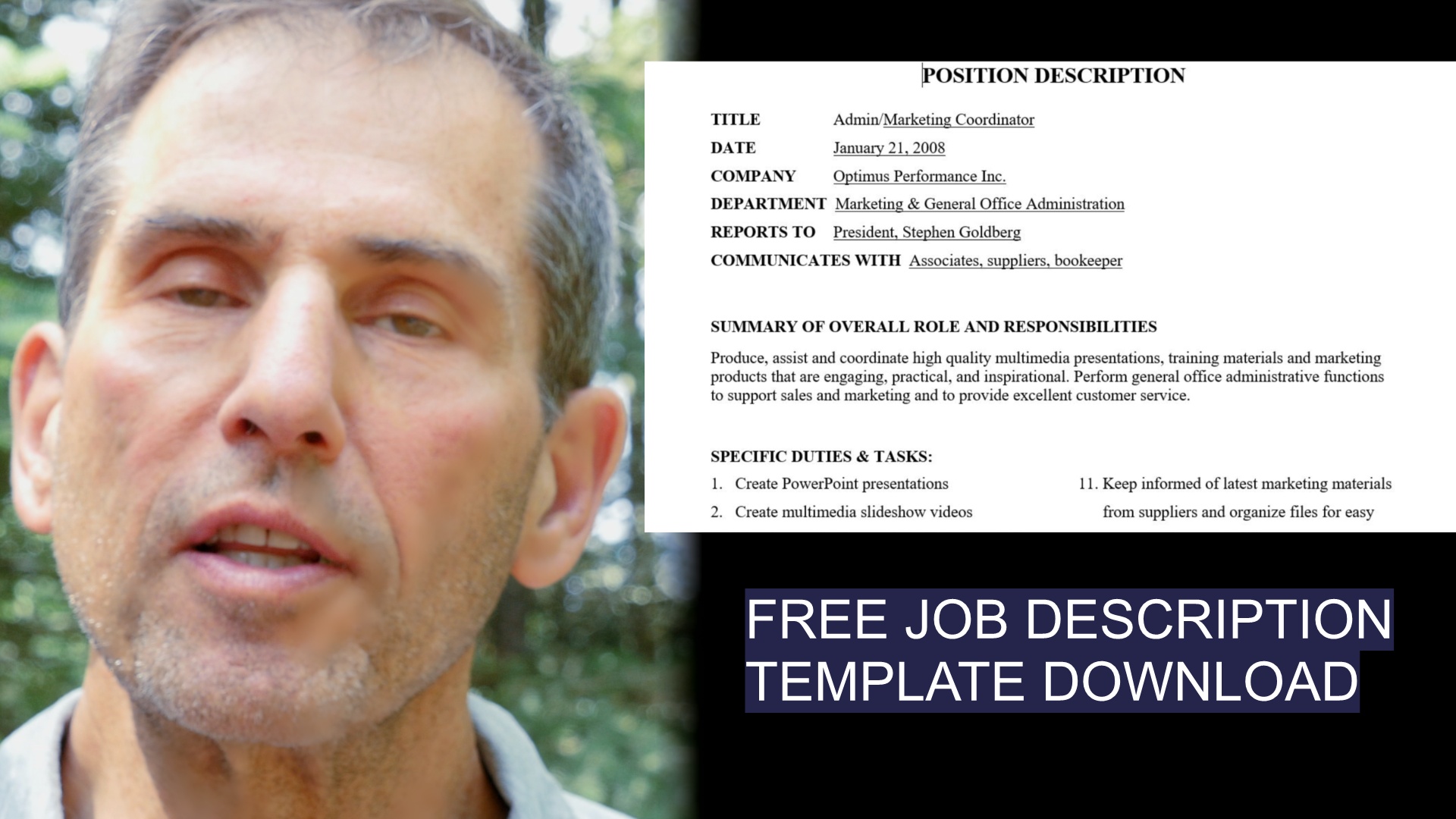 job description template form